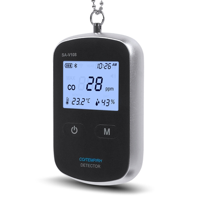 Akıllı 200ppm CO taşınabilir Karbon Monoksit Alarm Detektörü Dijital Ekran