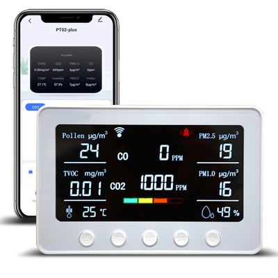 Kalite 2.4GHz WiFi İçeride Akıllı Hava Kalite İzleyici PM2.5 PM1.0 Okullar ve Sınıflar İçin Fabrika