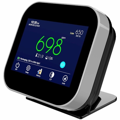 Kalite Ticari CO2 Hava Kalite Meter Monitor Wifi Gerçek Zamanlı İzleme Dokunmatik Ekran Fabrika