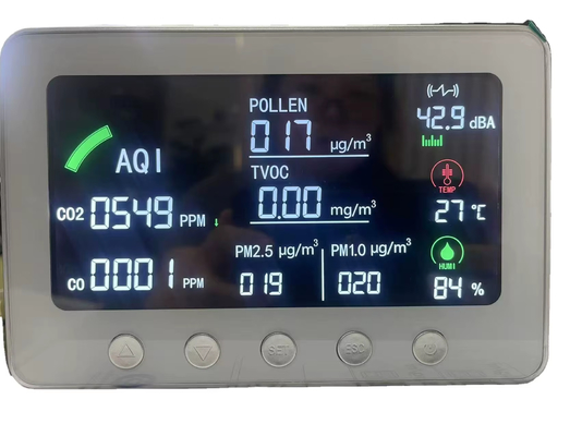 Akıllı WiFi IAQ Monitörü Çok Parametreli Hava Kalitesi Monitörü, Ev, Ofis ve İç Mekanlar için TVOC PM1.0/2.5 CO CO2