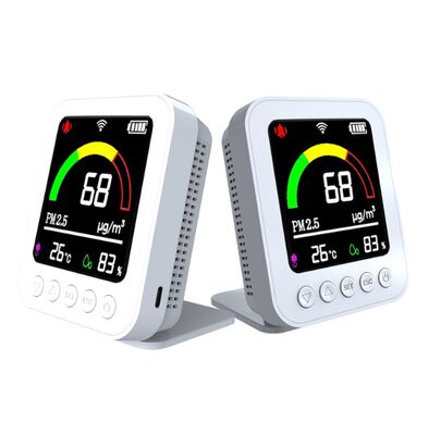 İyi bir fiyat. Air Quality Tester - 6-in-1 PM2.5/PM10/Formaldehyde/TVOC/Temp Humidity Monitor, Rechargeable LCD Backlight for Home/Car/Travel çevrimiçi