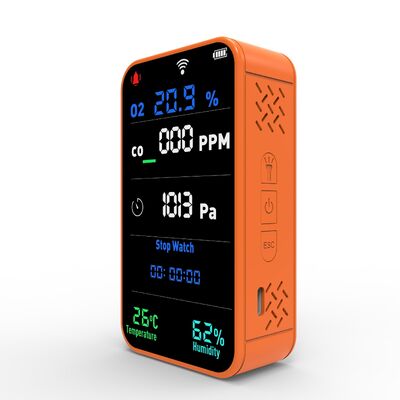 İyi bir fiyat. Elektrokimyasal Sensörlü Şarj edilebilir 7'de 1 WiFi Multi Gaz Monitor O2 CO çevrimiçi